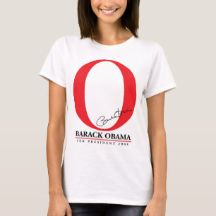 T-shirt O vermelho grande O - Barack Obama para o