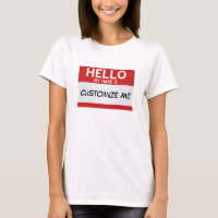 O vermelho olá! meu nome é… customizável