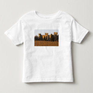 T-shirt O vinhedo com videiras syrah e o castelo