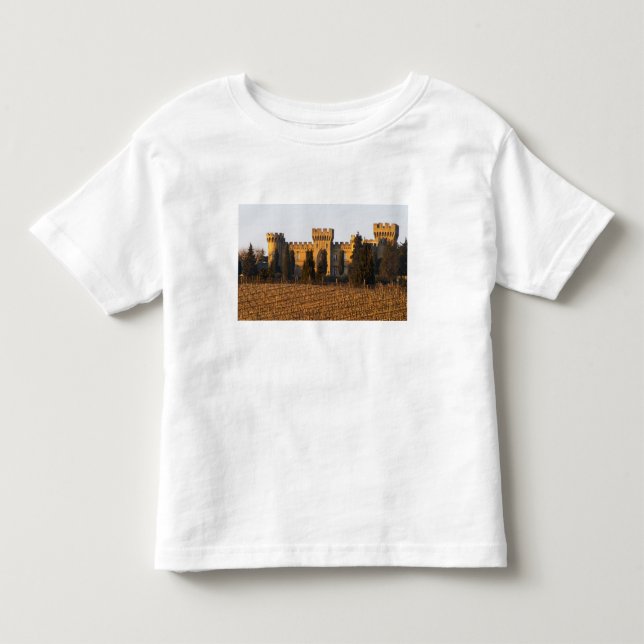 T-shirt O vinhedo com videiras syrah e o castelo (Frente)