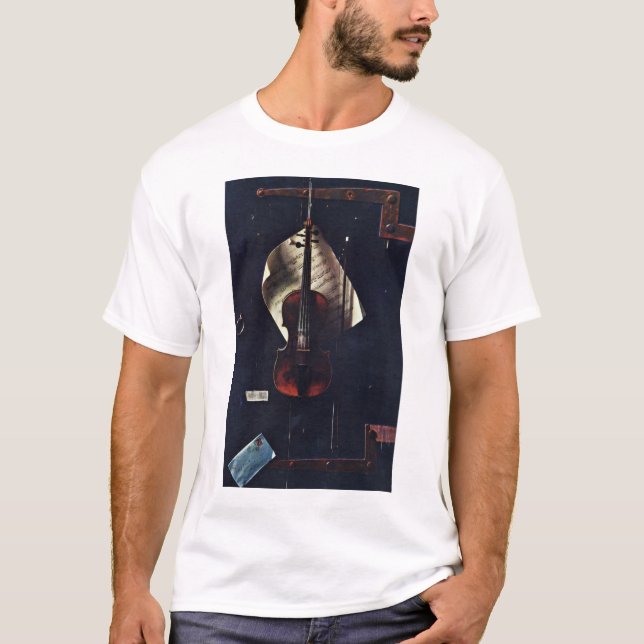T-shirt O violino velho por Harnett William Michael (Frente)