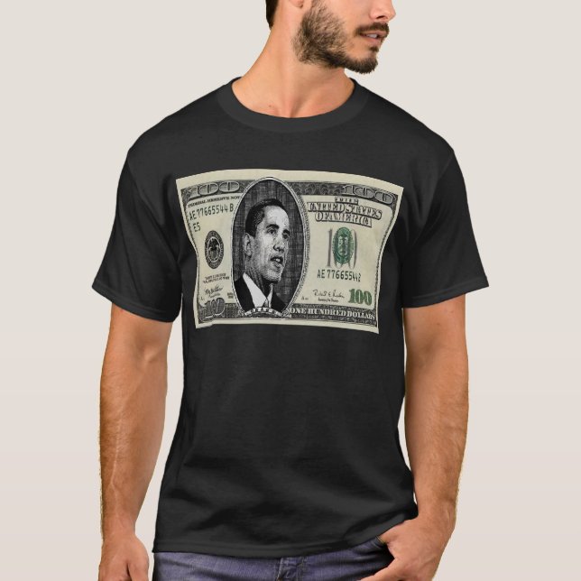 T-shirt Obama na conta $100 (Frente)