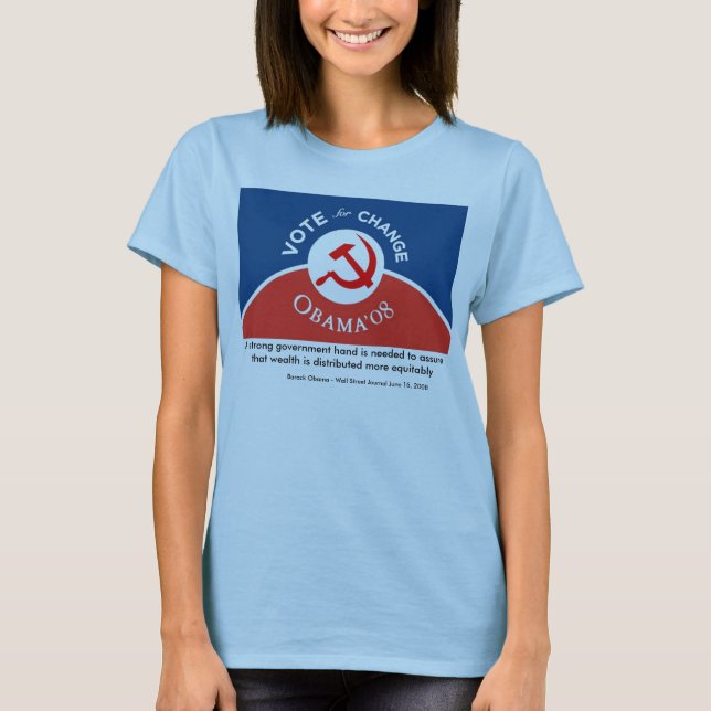 T-shirt Obama para a mudança - mulheres (Frente)