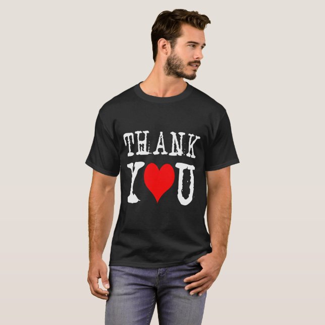 T-shirt Obrigado Red Heart Black (Frente Completa)
