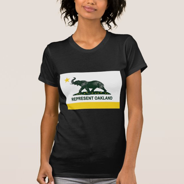 T-shirt Obscuridade da bandeira de Oakland (atletismo) (Frente)