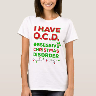 T-shirt obsessivos da desordem do Natal de OCD