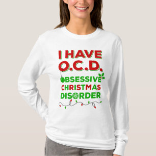 T-shirt obsessivos da desordem do Natal de OCD
