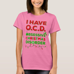 T-shirt obsessivos da desordem do Natal de OCD
