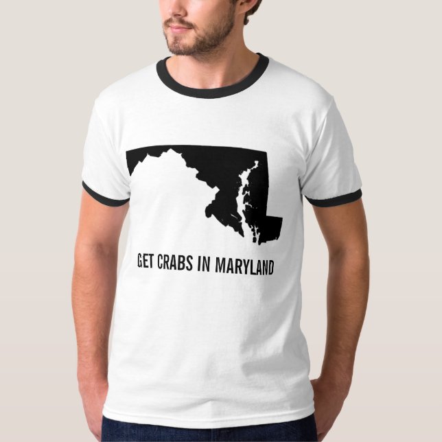 T-SHIRT OBTENHA CARANGUEJOS EM MARYLAND (Frente)