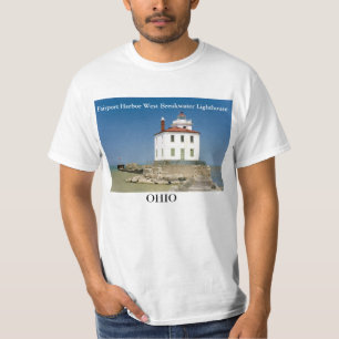 T-shirt ocidental do farol do quebra-mar do porto