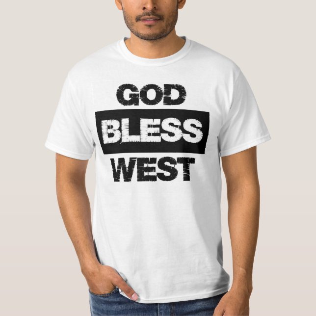 T-shirt ocidental dos deus abençoe (Frente)