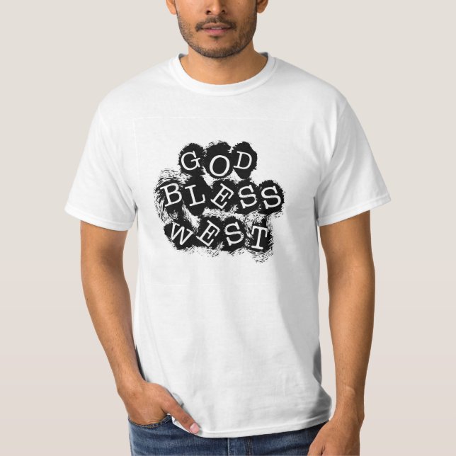 T-shirt ocidental dos deus abençoe (Frente)