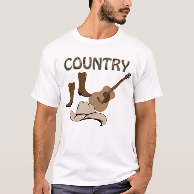 t-shirt ocidental, estilo country,  (Frente)