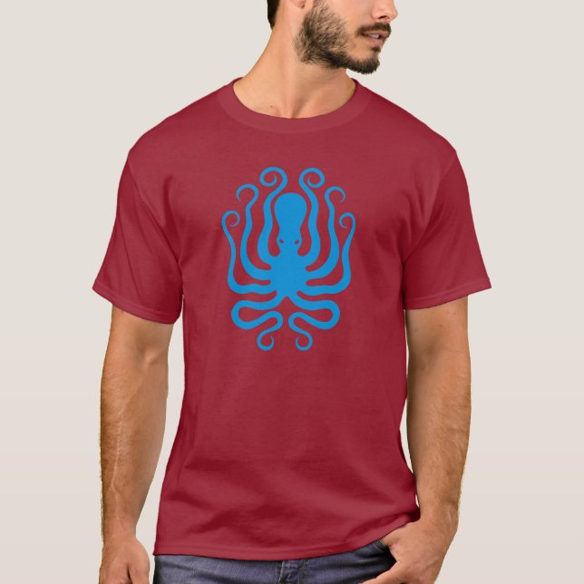 T-shirt Octopus azul claro (Frente)