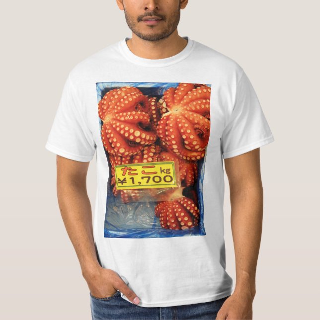 T-shirt Octopus Tako た こ Tsukiji Fish Market, Tóquio, Japã (Frente)