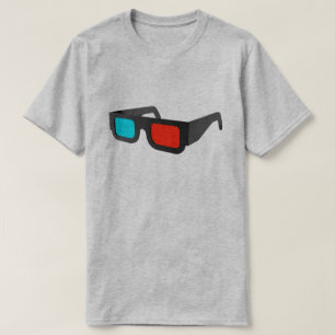 T-shirt Óculos 3D Retro Gráfico