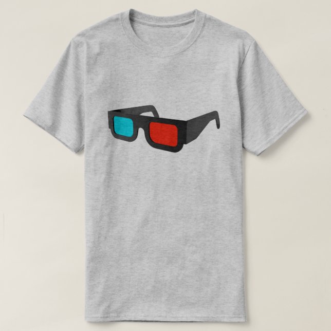 T-shirt Óculos 3D Retro Gráfico (Frente do Design)