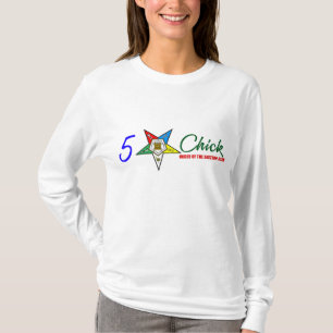T-shirt OES: pintinho de cinco estrelas (branco do LS)