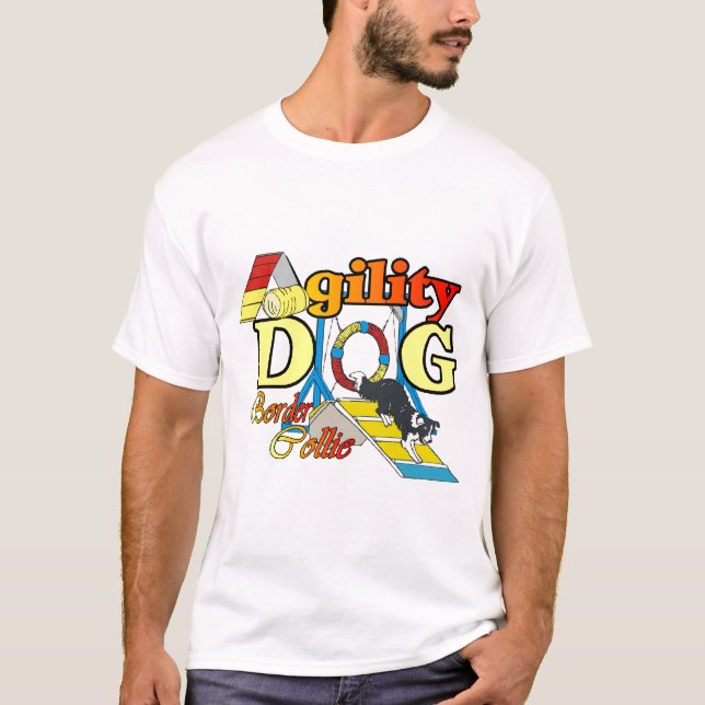 T-shirt Ofertas de Agilidade de Collie de Borda (Frente)