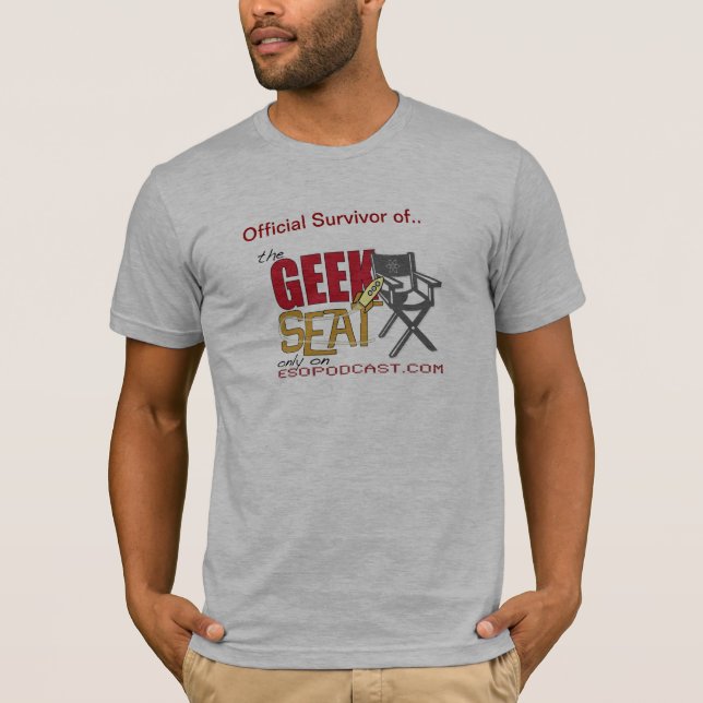 T-shirt oficial da sobrevivência de Seat do geek (Frente)