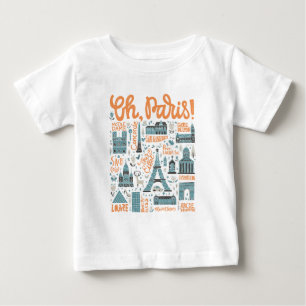 T-shirt Oh, Paris! tipografia da cidade de