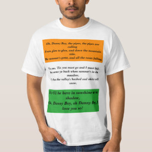 T-shirt Oh poemas líricos da canção do Dia de São Patrício