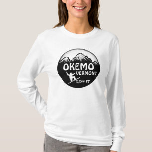 T-shirt Okemo Vermont snowboarder art senhoras hoodie
