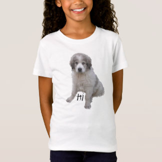 T-shirt olá! filhote de cachorro do adeus