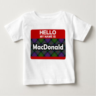 T-shirt Olá Meu nome é MacDonald Scottish Clan Tartan