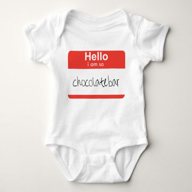 T-shirt Olá... sou "Bar de chocolate", babaca. (Frente)