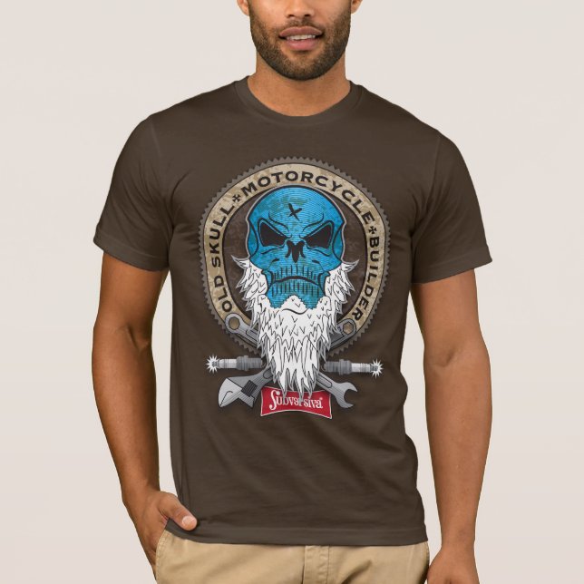 T-shirt Old-Skull_MotorcycleBuylder (Frente)