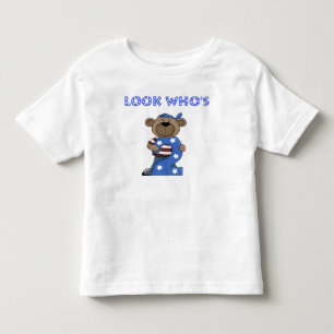 T-shirt Olha quem é o urso de aniversário de dois meninos