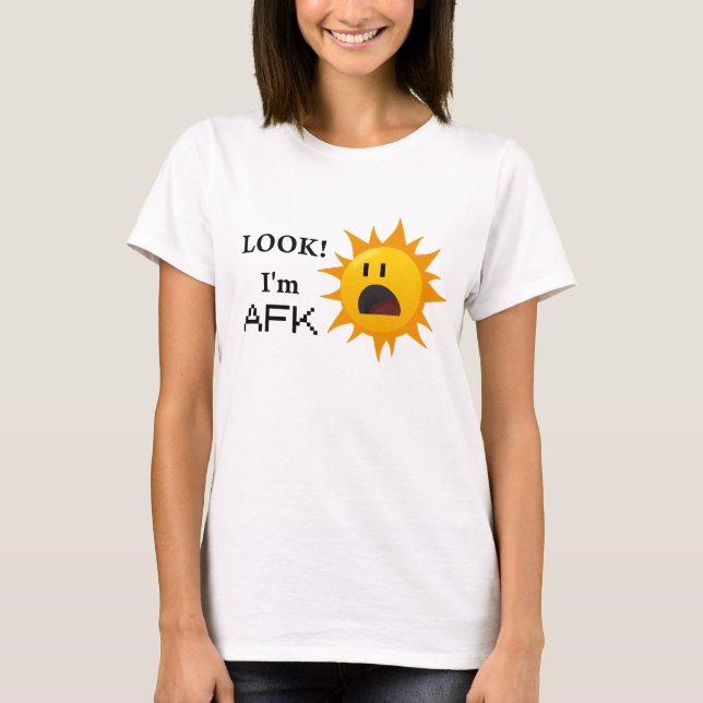 T-shirt "Olhar! Eu sou T de AFK" - amarelo (Frente)