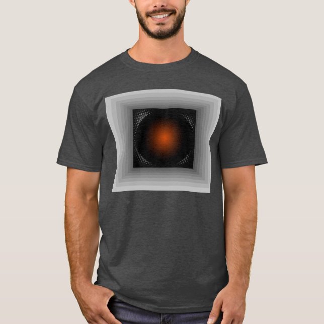 T-shirt Olhar geométrico cinzento da ilusão do Tshirt (Frente)