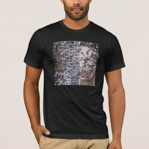 T-shirt Olhar Sparkling de prata do Sequin