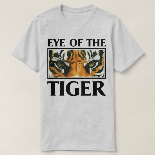 T-shirt Olho do T animal inspirador do slogan do tigre (Frente do Design)