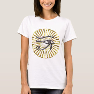 T-shirt Olho egípcio do ouro e do preto de Horus
