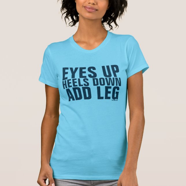 T-shirt Olhos acima. Saltos para baixo. Adicione o tanque (Frente)