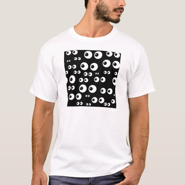 T-shirt olhos brancos pretos (Frente)