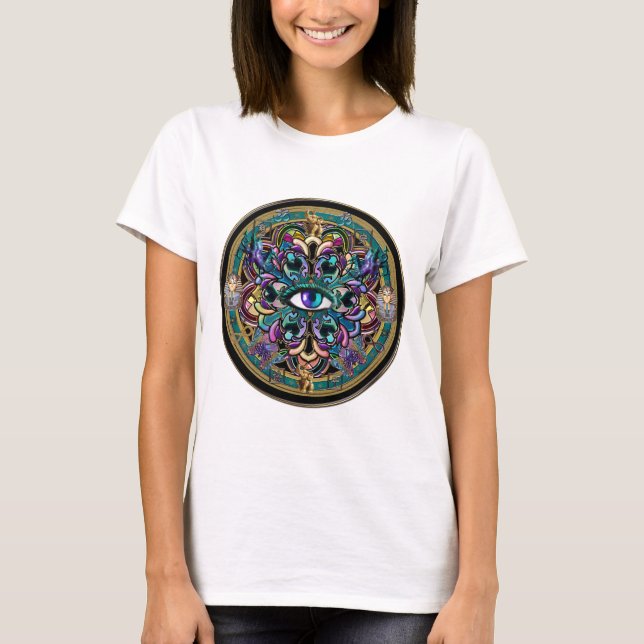 T-shirt Olhos da mandala do mundo (Frente)