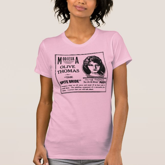 T-shirt Olive Thomas A Noiva De Fé 1919 (Frente)