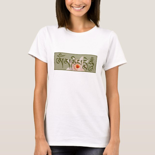 T-shirt Om Mani Padme Hum - Verde (Frente)