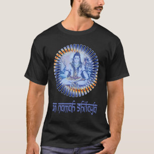 T-shirt OM Namah Shivaya (rotulação clara)