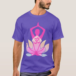 T-shirt OM Namaste Lotus Flower Yoga em roxo