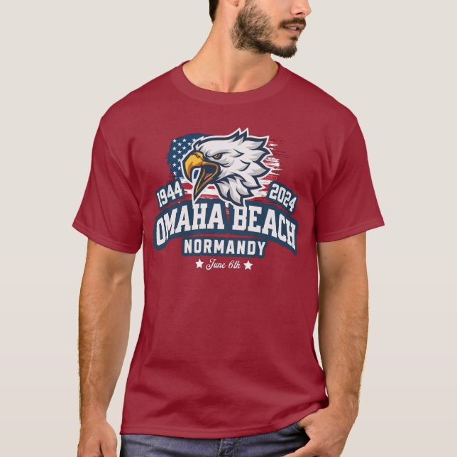 T-shirt Omaha Beach 1944 2024 D-Day 80 eme anniver (Frente)