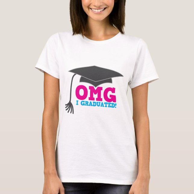 T-shirt OMG QUE EU ME GRADUEI! grande presente da (Frente)