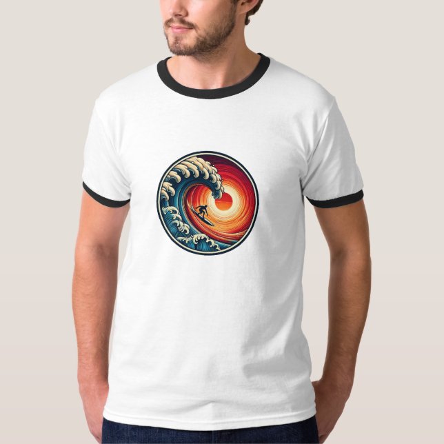T-Shirt Onda Sunset do Surfer (Frente)