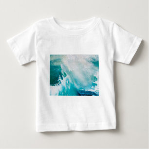 T-SHIRT ONDAS DE MAR BRANCO AZUL NA TEMPESTADE