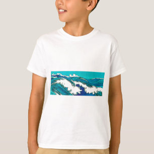 T-shirt Ondas oceânicas PixDezines konen uehara, 上 原