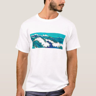 T-shirt Ondas oceânicas PixDezines konen uehara, 上 原